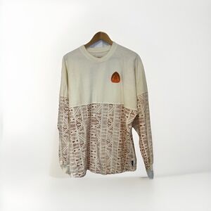 Aulani Disney Resort & Spa Womens Spirit Jersey sz M Tan Orange Aloha Hawaii